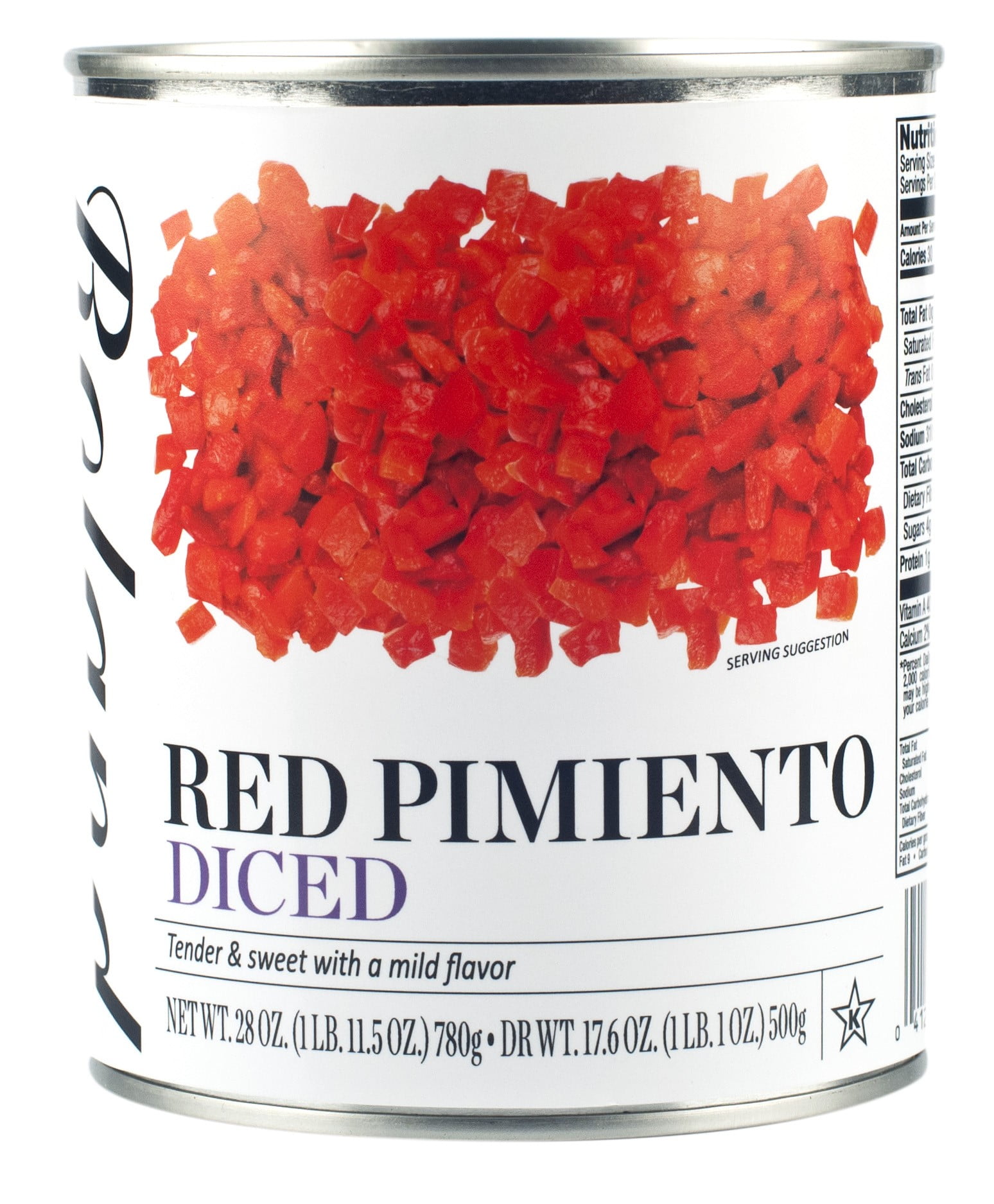 Roland Red Pimientos, Diced Peeled, 28 Oz