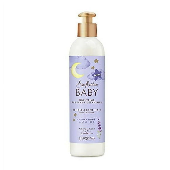 SheaMoisture Baby Pre-Wash Hair Detangler Manuka Honey & Lavender for Delicate Hair and Skin Nighttime Skin and Hair Care Regimen 8 oz