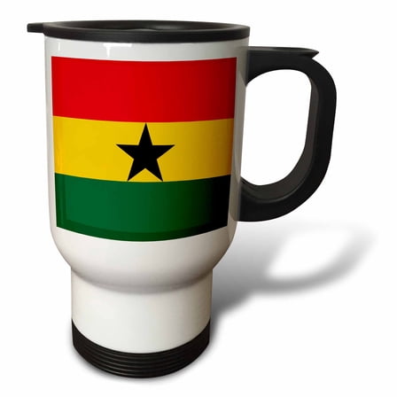 3drose, Ghana Flag, 14oz Stainless Steel Travel Mug