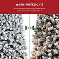 thumbnail image 4 of HOMEYA 7.5ft Pre-Lit Artificial Snow Flocked Christmas Pine Tree with 500 Warm White Lights, Metal Hinged and Storage Bag, 4 of 11