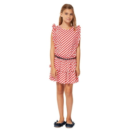 Girl's Striped Tiered Dress