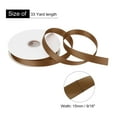 thumbnail image 2 of Uxcell Satin Ribbon Grosgrain Solid Silk Wedding Bouquet Ribbon for Valentine's Day Gift Wrapping Cake Box Bows Light Brown-9/16" x 33 Yard, 2 of 7