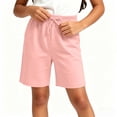 thumbnail image 2 of Girl’s Bermuda Shorts Elastic Waist Drawstring Casual Bottoms Summer Loose Knee Length Sports Shorts 2-9 Years, 2 of 6
