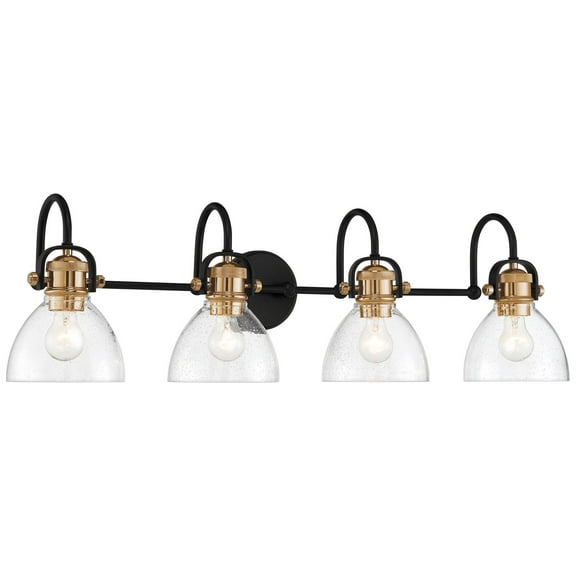 Monico 4-Light Bathroom Vanity Light in Painted Bronze with Natural Brush