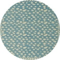 thumbnail image 1 of Ahgly Company Machine Washable Indoor Round Abstract Cadet Blue Green Area Rugs, 8' Round, 1 of 7
