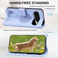 thumbnail image 5 of ELEHOLD Case for Google Pixel 9 / 9 Pro, Premium PU Leather Wallet Flip Case Folio Cover with Card Holder Kickstand,Lightpurple, 5 of 5