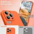 thumbnail image 3 of KOMI for iPhone 16 Case, Liquid Silicone Case with Camera Protection Soft Gel Rubber Cover with Microfiber Lining Shockproof Protective Phone Case for iPhone 16 6.1", Neon Orange, 3 of 7