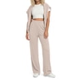 thumbnail image 4 of Fantaslook Womens Wide Leg Pants with Pockets High Waisted Casual Lounge Pants Work Office Pants, 4 of 8