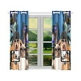 thumbnail image 2 of BSDHOME Chiens Prendre Photo Fenêtre Rideau Cuisine Rideau 26x39 Pouces (Deux Pièces), 2 of 3