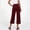 Wine, variant on Swuxness Women Sports Capris Pants Loose Pockets Solid Color Casual Trendy Soft