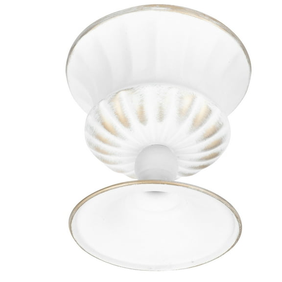 LEORX 1Pc Simple and Modern Footed Vase White Iron for Flower Centerpiece in Home Decoration