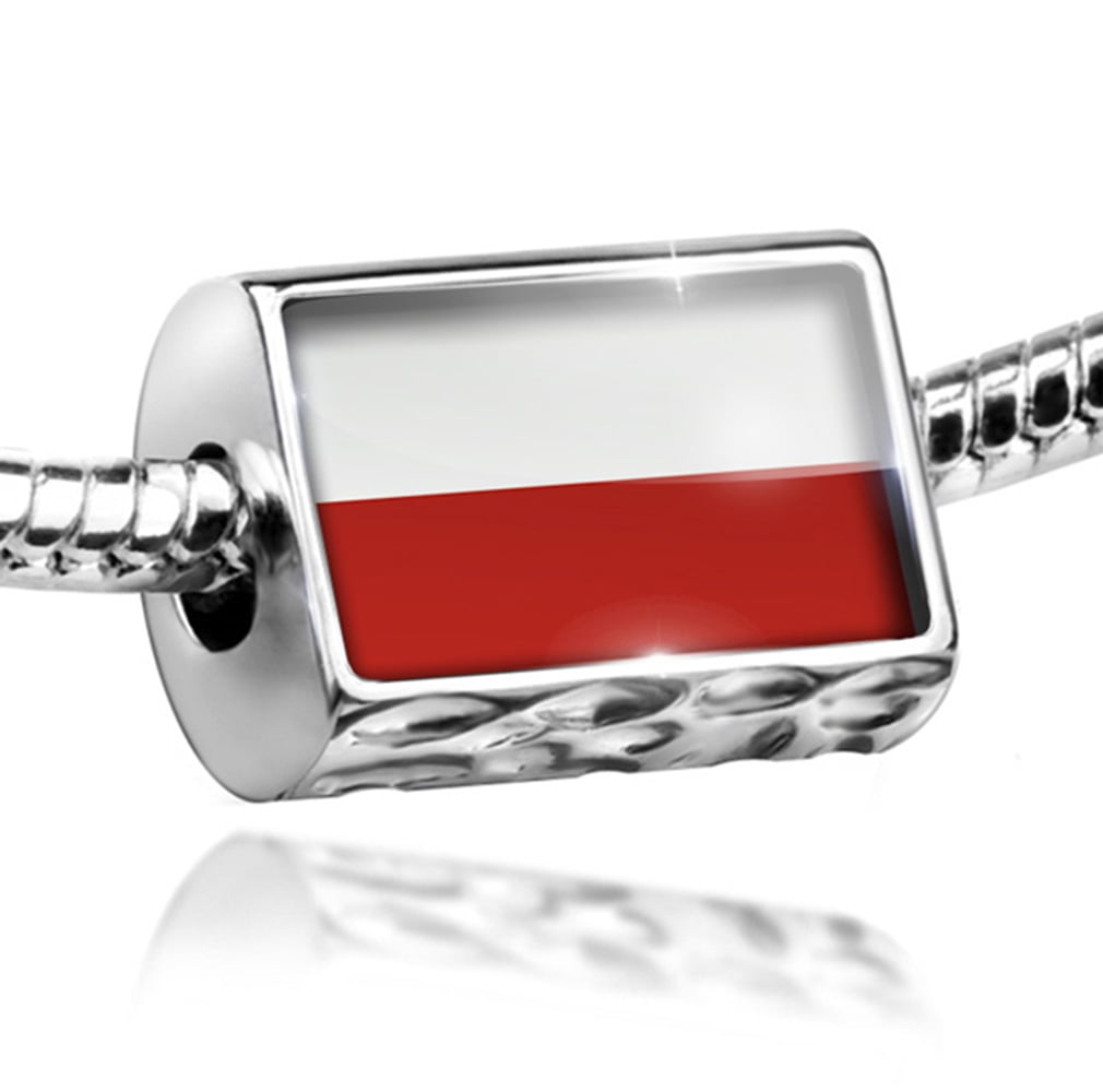 Bead Poland Flag Charm Fits All European Bracelets by NEONBLOND