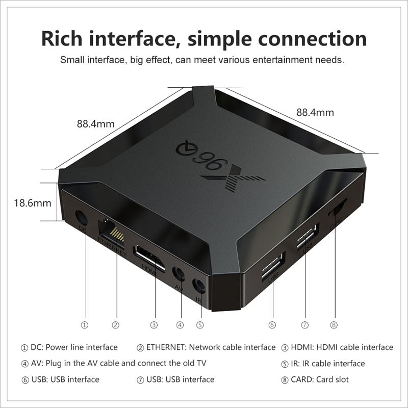 8GB Regulations 1 Anonyme X96Q Smart Tv Box Android 10.0 Set-Top Box Digital TV Converter U.S 