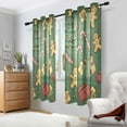 thumbnail image 2 of Yayeee Window Curtains Set of 2 for Living Room Light Filtering 63"x42", Yellow Christmas Gingerbread, 2 of 7