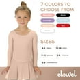 thumbnail image 4 of Elowel Girls Leotard Toddlers Long Sleeve Skirted Dress for Gymnastics Dance Ballet Nude Pink Size 4-6, 4 of 7