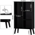 thumbnail image 2 of LELELINKY 5 Cube Open Shelf 5-Cube Storage Organizer Standard Wood Bookcase Bookshelf Wall Shelf 38" Tall Narrow Bookcase Display Stand Home Office, Black, 2 of 7
