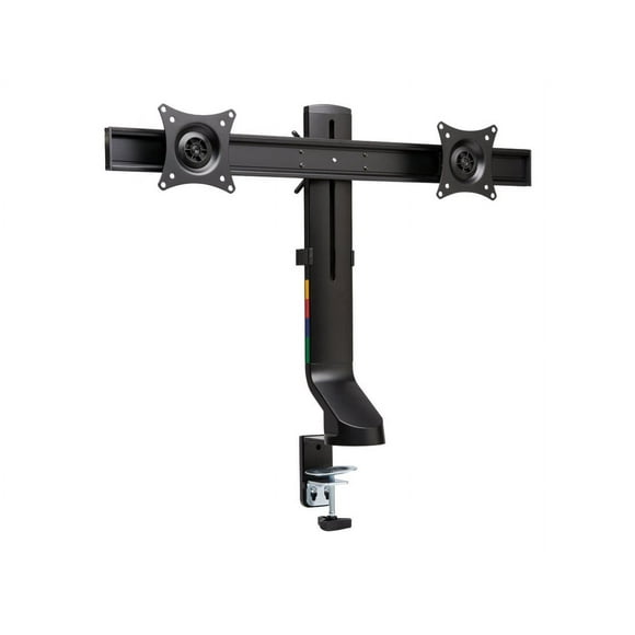 Kensington SmartFit Space-Saving Dual Monitor Arm - Mounting kit - Tilt & Swivel - for 2 monitors - aluminum, plastic, steel - black - screen size: up to 27" - desktop, C-clamp, grommet, desk-mountable
