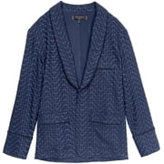 Max Studio London Womens Jacquard One Button Blazer Jacket, Blue, Medium
