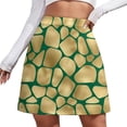 thumbnail image 2 of Giraffe Print Skirt Green and Gold Aesthetic Casual Skirts Female Cute Mini Skirt Printed, 2 of 7