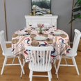 thumbnail image 2 of Pink Baseball Gear Pattern Round Tablecloth 60"x60",Wrinkle Wipeable Table Cloth for Kitchen Dining Room Picnic Patio Party, 2 of 6