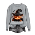 thumbnail image 4 of BRGZLK Halloween Witch Sweatshirts Women 2026 Fall Novelty Crew Neck Horror Season Long Sleeve Lightweight Warm Comfort Soft Pullover Tshirt for Party Gray C 2XL, 4 of 6