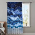 thumbnail image 4 of Navy Blue Ombre Sheer Curtains 84 Inches Long, Modern Moire Abstract Art Luxury Light Filering Curtains, Breathable Simi Curtain Privacy Drapes for Living Room Bedroom Lightweight Window Treatment, 4 of 9