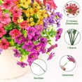 thumbnail image 3 of 12 Bundles Artificial Flowers for Outdoors, Faux Silk Violet with Eucalyptus Leaves Fake Greenery Plants for Porch Patio Home Yard Garden Window Box Pot Planters (6 Mix Color), 3 of 6
