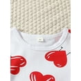 thumbnail image 6 of Biekopu Baby Girls Two Piece Outfits Heart Print Short Sleeve Tops and Zipper Skirt Set Toddler Summer Clothes, 6 of 9
