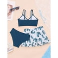 thumbnail image 6 of YiZYiF Kids Girls 3 Piece Swimsuit Bikini Swimwear with Beach Cover Up Skirt Navy Blue 12Y, 6 of 7