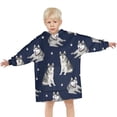 thumbnail image 3 of Siberian Husky Blanket Hoodies for Kids 6-13YR Oversize Wearable Blanket Hoodies for Boys Girls Teens, 3 of 7