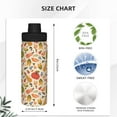 thumbnail image 3 of Uemuo Fall Pumpkin 18OZ Insulated Kettle, Sports Water Bottle, Stainless Steel Kettle, Vacuum Insulated Flask, Flip Lid Travel Mug, 3 of 7