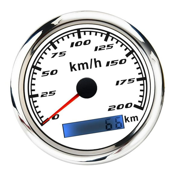 Velocímetro de Señal 85 Mm Medidor de Odómetros de LCD para Coche 200 Km / H - Blanco Yotijar Calibrador digital del velocímetro