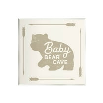 Stupell Industries Baby Bear Cave Animal Sign Graphic Art Unframed Art Print Wall Art, Design by Lil' Rue