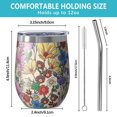 thumbnail image 5 of 12oz Stemless Wine Tumblers Pioneer Flower Vacuum Insulated Stainless Steel Travel Tumbler Cups Mug with Lid and Straw for Champaign,Cocktail,Beer with Cleaning Brush, 5 of 5