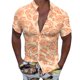 thumbnail image 1 of Camisas s Para Hombre De Vestir Hombres Casual Manga corta Primavera Verano Turndown Neck 3D Impreso Camisas Moda Top Blusa Camisas (Orange, L), 1 of 4