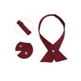 thumbnail image 3 of INSPIRE CHIC Women's Adjustable Criss-Cross Bow Ties Solid Snap Button Neck Tie for School Uniform Burgundy One Size, 3 of 5