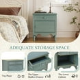thumbnail image 4 of Christopher Knight Home Vintage Nightstand with Pattern Carved Drawer, Skirted Bedside Table, Aged Blue, 4 of 11