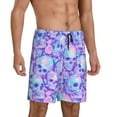 thumbnail image 2 of Sikiie Blue Skull Daisy Mens Pajama Shorts, Lightweight Lounge Pant with Pockets Soft Sleep Pj Shorts for MenX-Large, 2 of 6