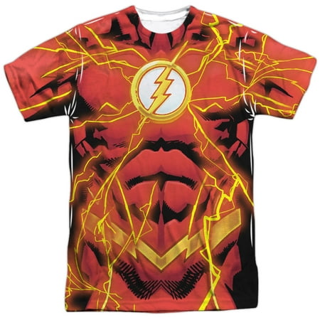 - JLA DC Comics Justice League Flash 52 Bolt Uniform Adult Front Print T-Shirt