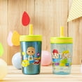 thumbnail image 4 of Zak Designs 12oz and 15oz 2-Pack Straw Tumbler Stainless Steel and Plastic with Additional Straw Leakproof and Perfect for Kids, CoComelon, 4 of 10