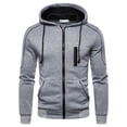 thumbnail image 4 of Tisuna Mens Full Zip Drawstring Hoodies Casual Long Sleeve Outerwear Jackets Relax Fit Hooded Sweatshirts For Streetwear, 4 of 4
