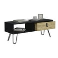thumbnail image 3 of Nmkwnr Rectangle Wood Top Center Table Coffee Table with Open Shelf and Drawer, 3 of 6