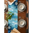 thumbnail image 2 of nqOlkjepod Blue Butterfly Table Runner 72 Inches Long Farmhouse Dress Scarves, Modern Elegant Water Ripples Dining Tablerunner for Coffee Table/Kitchen Island/Party Décor, 13" x 72", 2 of 8