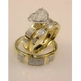 thumbnail image 2 of Lakshya Jewel LLC 3Ct CZ His Her Trio Wedding Ring Set 14k Yellow Gold Plated, 2 of 3