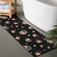 thumbnail image 2 of Pioneer Flower Floral Print Pattern Bathroom Rugs Mat, Non Slip Microfiber Bathroom Rug with Rubber Backing, Soft Mats for Bathroom Floor Tub Shower, 17"x47", 2 of 5