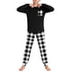thumbnail image 2 of Conjuntos de blusa y camisa de manga larga con cuello redondo para niños y niñas de 5 a 14 años. Conjunto de top y pantalón con mangas estampadas., 2 of 9
