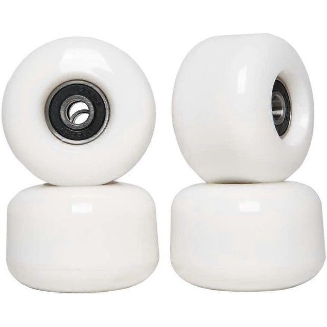 ZHAOCHENG Juego de ruedas y rodamientos para patineta, puntas para patineta de 54 mm (juego de 4), color blanco