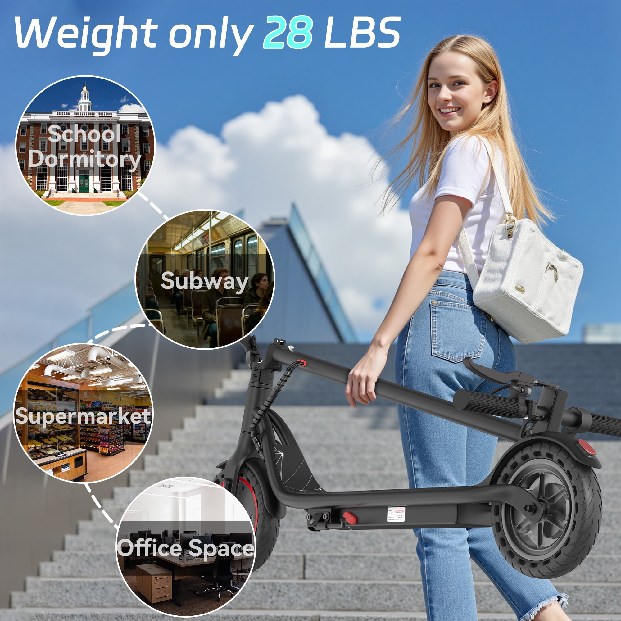 PRINTE N85 8.5 inch Electric Scooter with LCD Display Waterproof APP 19MPH for Adult and Teen UL2272