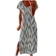 thumbnail image 1 of Vestido largo de playa para mujer con estampado de verano bohemio de manga corta con volantes Pompotops ghjkhdj10909, 1 of 5