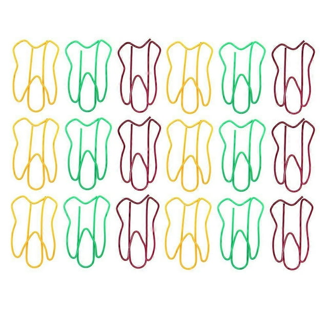 50Pcs Colorful Tooth Shaped Clips Paper Clips Creative Note Clips Paper Pin Clip for Party Gift Office Hand Account (Random Color)